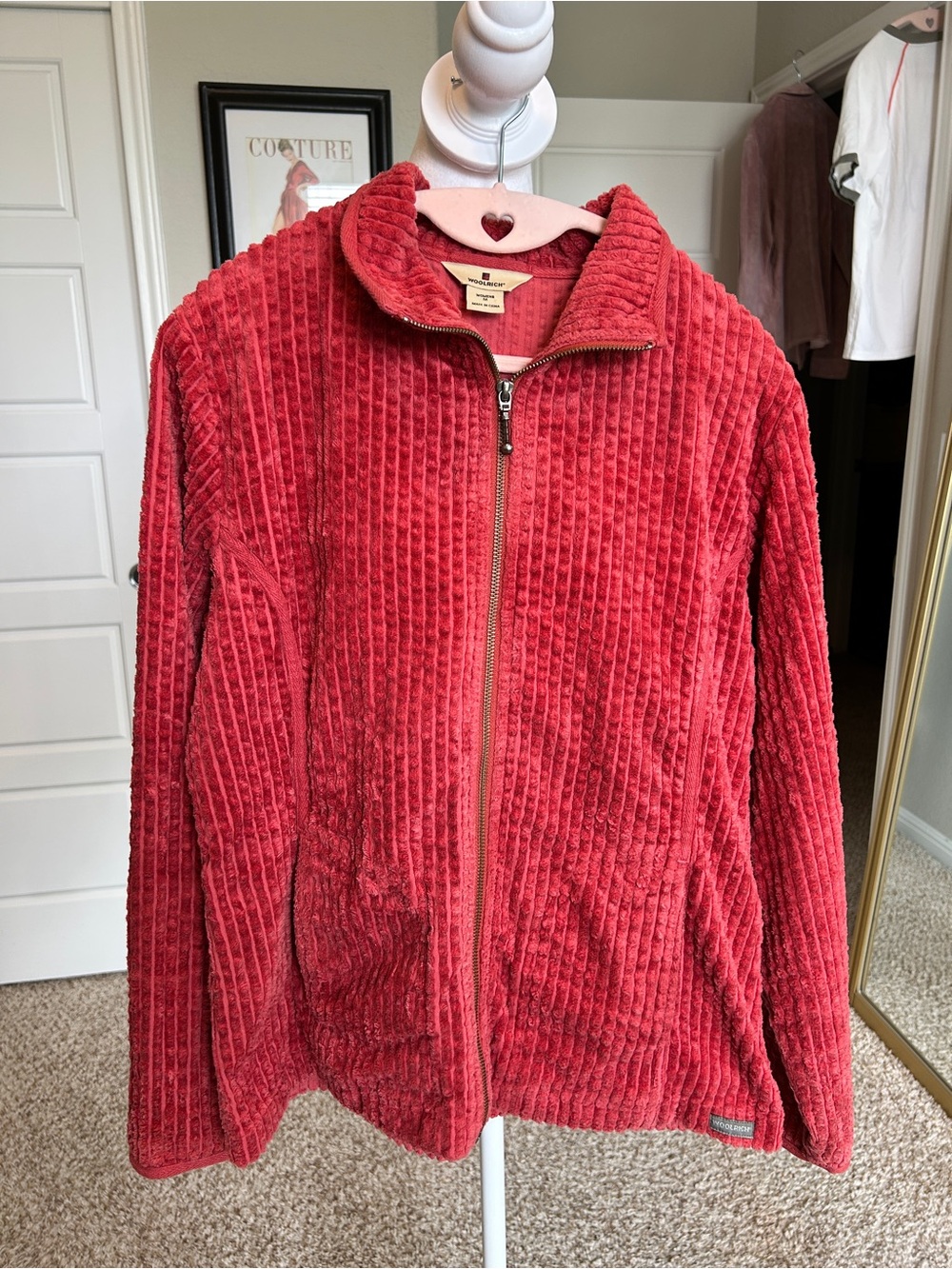 WOOLRICH Soft Ruby Corduroy Barn Jacket Chore Coat 100% Cotton Size Medium